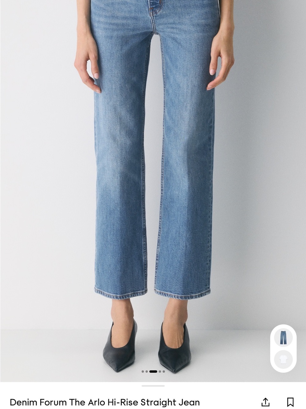 Denim Forum Straight-Leg Jeans in Medium Blue